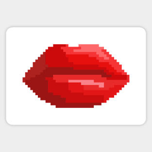 Closed red lips (Pixel Art) Sticker